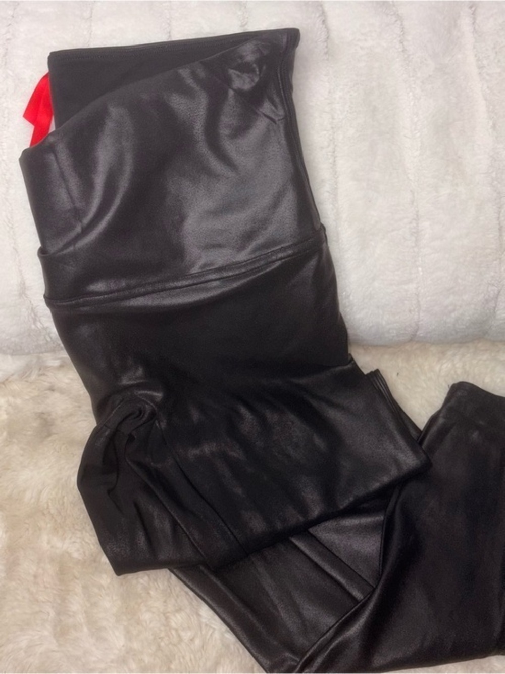 SPANX Black Faux Leather Leggings